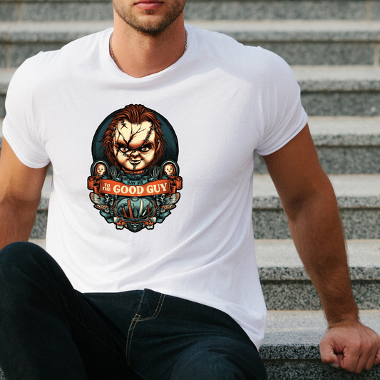Say Hi To The Good Guy Halloween Graphic Large T-Shirt