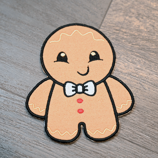 Gingerbread Boy Iron-On Patch – Sweet Holiday Spirit for Any Fabric!