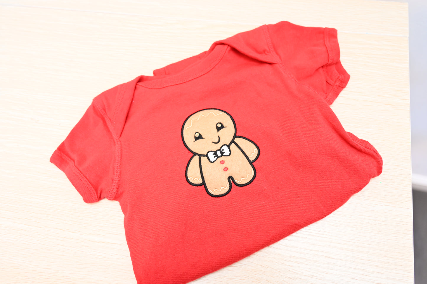 Gingerbread Boy Embroidered Onesie