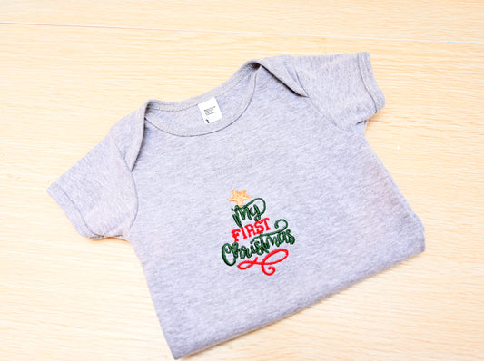 My First Christmas Embroidered Unisex Onesie