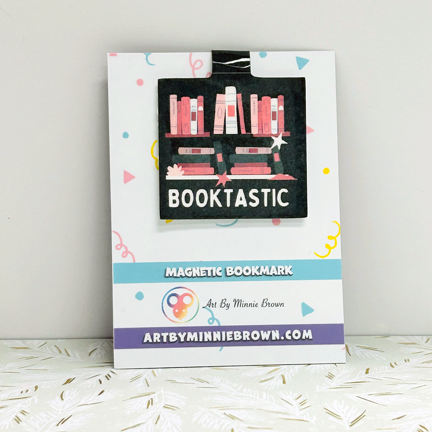 "Booktastic" Shades of Pink Magnetic Bookmark