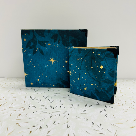 Handmade Mini Nighttime Sketchbooks with Metal Book Corners