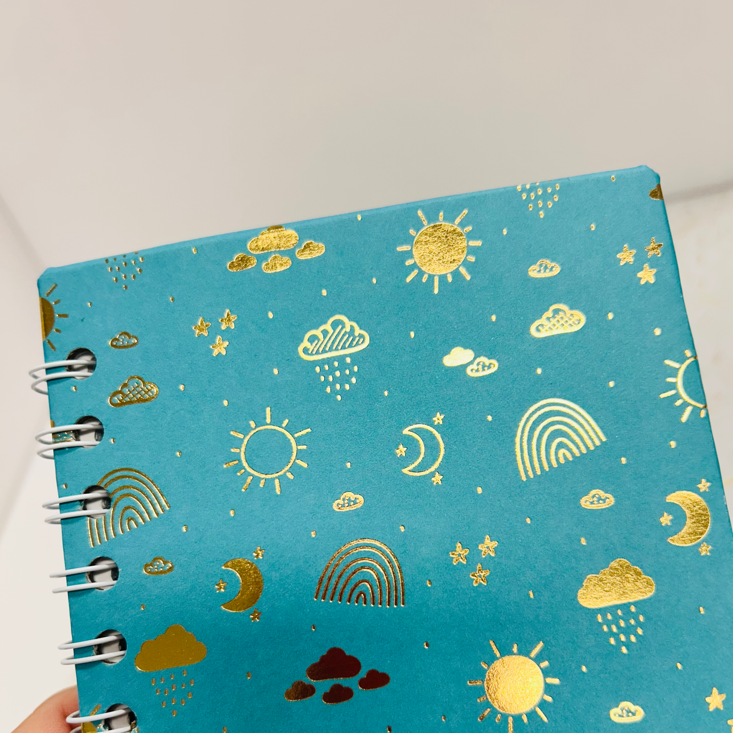 Handmade Gold Rainbow & Celestial Notebook