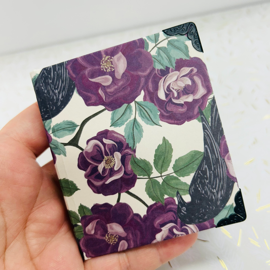 Super Mini Purple Roses & Black Crows Sketchbook with Metal Book Corners