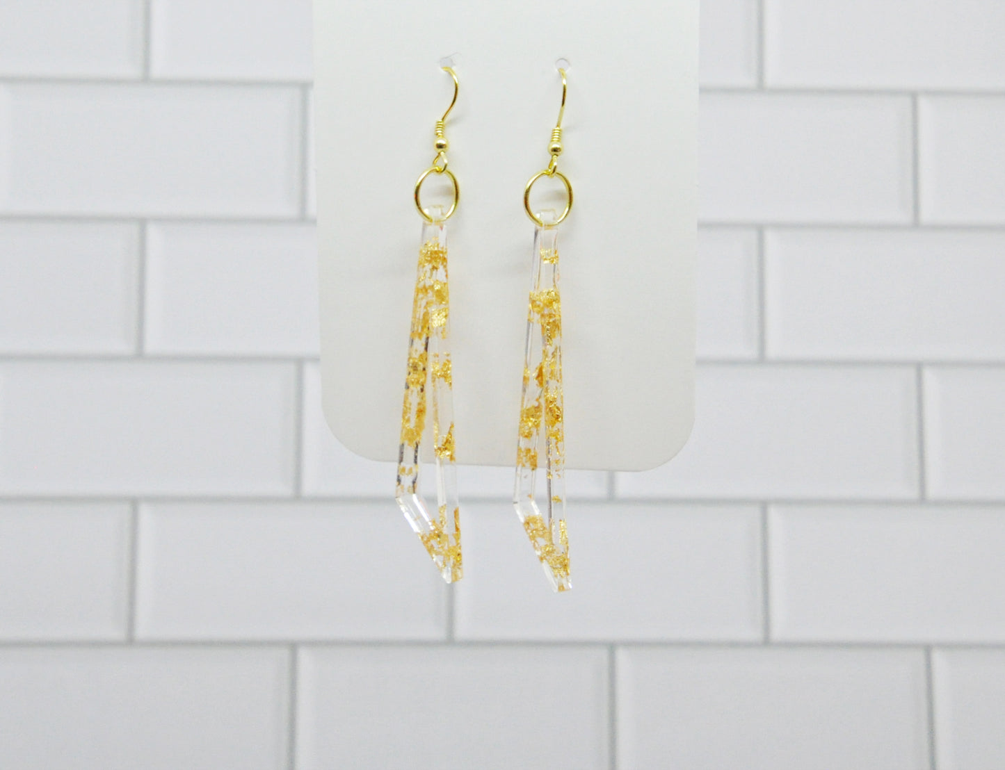 Gold Obtuse Triangle Dainty Statement Earrings