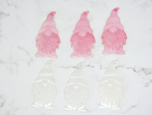 Christmas pink white gnome ornaments