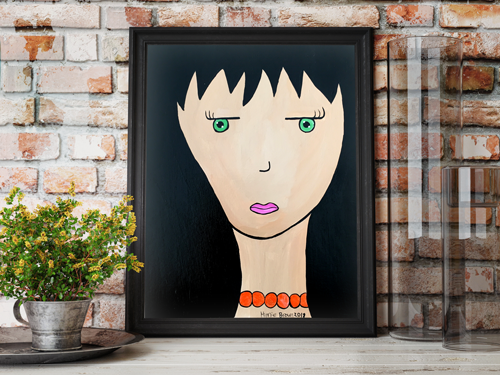 Black Haired Girl Ember Pop Art Girl Wall Art Print