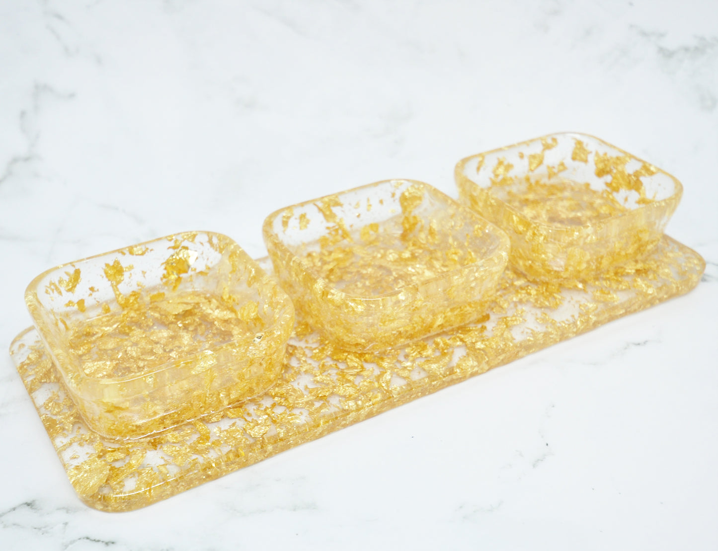 Gold Trinket Vanity Tray - The perfect accessory to any room.