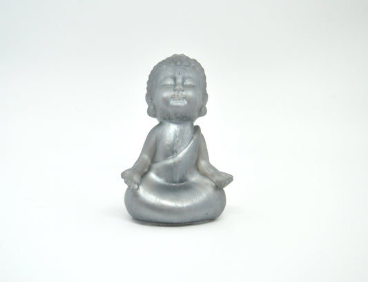 Silver Meditating Buddha Statue