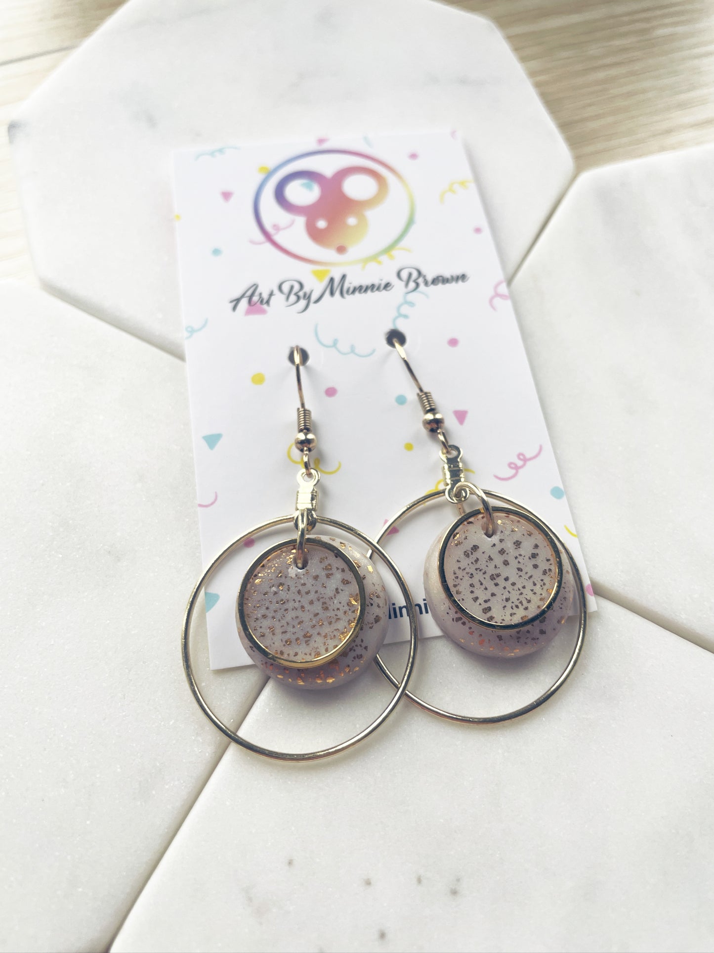 Gold Circles Dangle Earrings