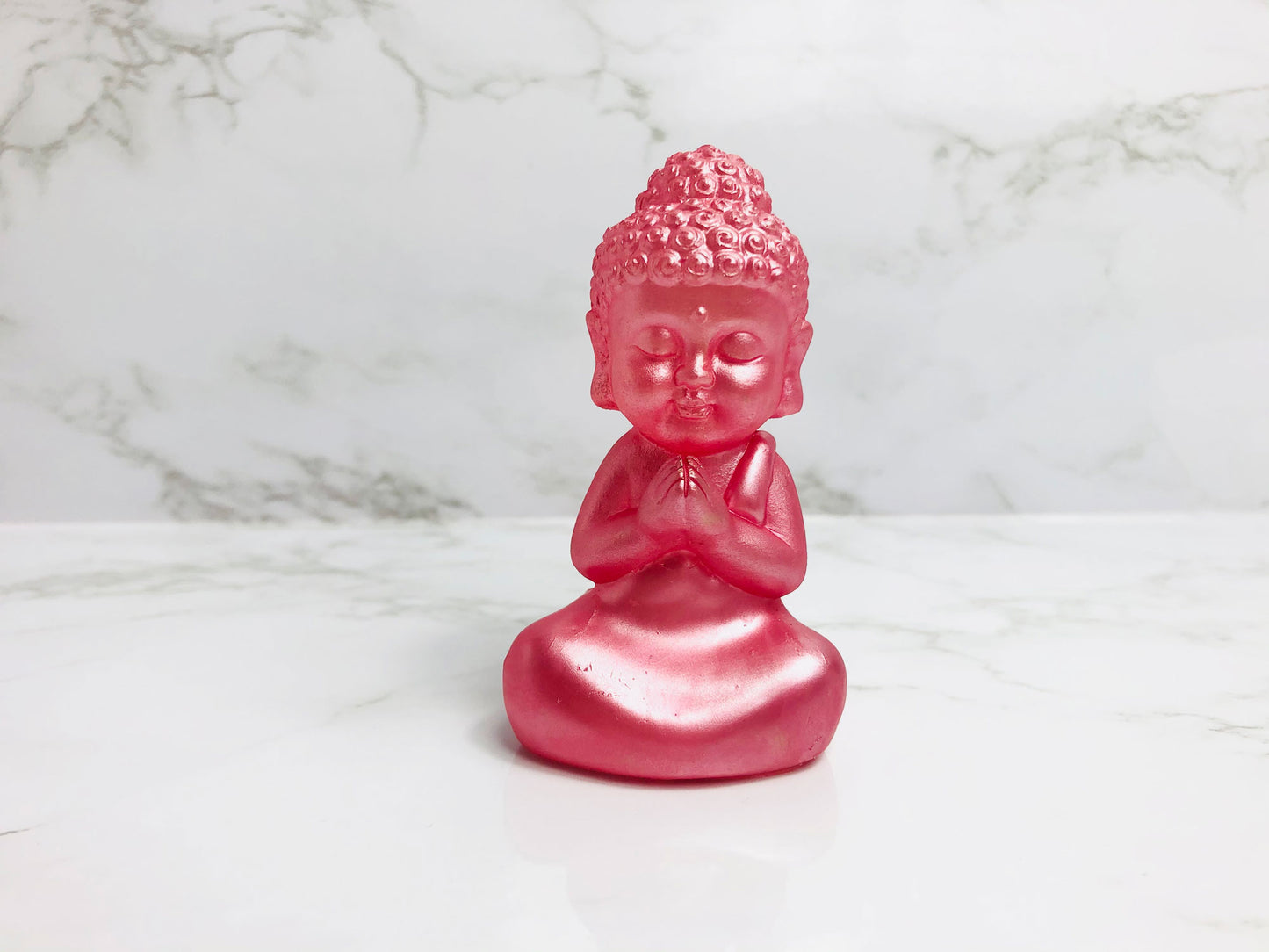 Pink Praying Buddha Statue Lotus Pose