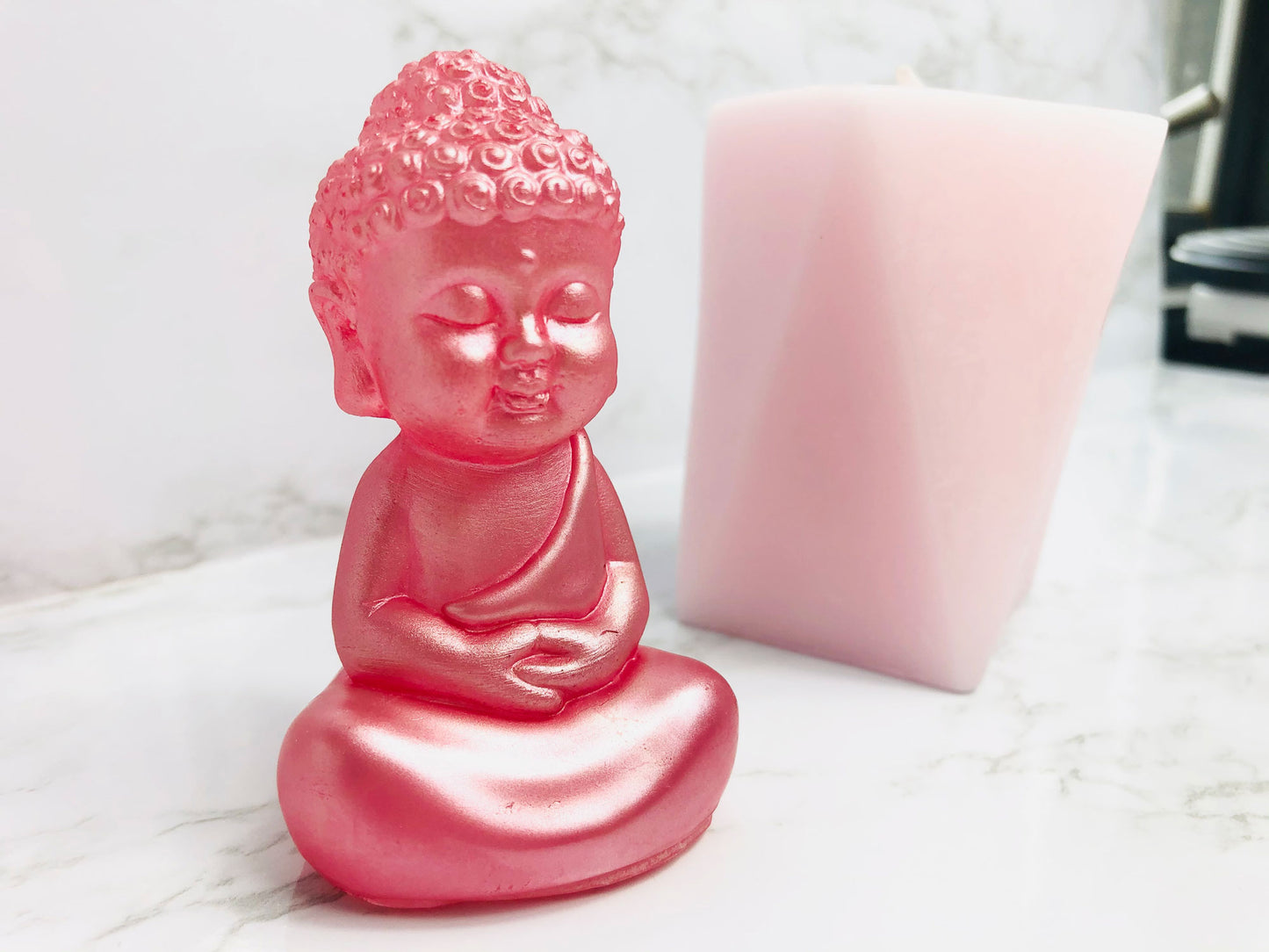 Pink Sitting Buddha Statue