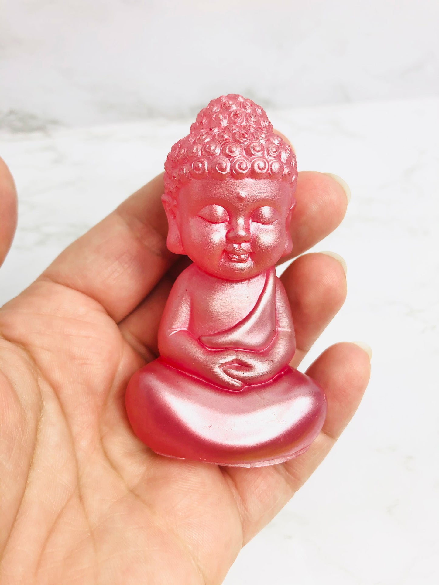 Pink Sitting Buddha Statue