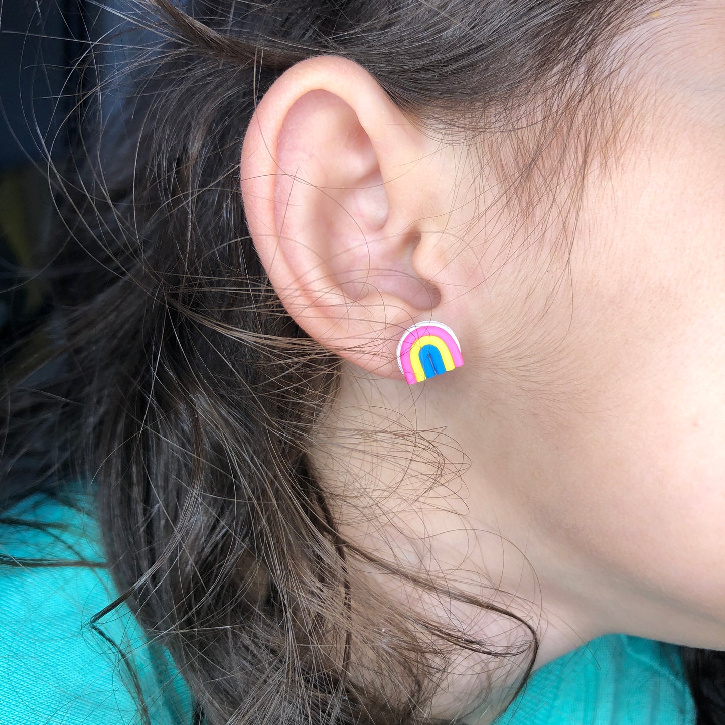 PRIDE Pansexual Flag Rainbow Earrings Stud