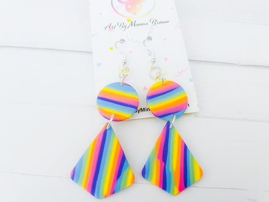 Rainbow Striped Boho Dangle Earrings - These are so cute!