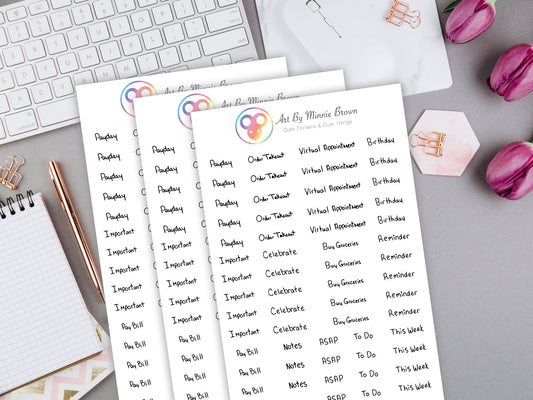 Just Text Planner Stickers