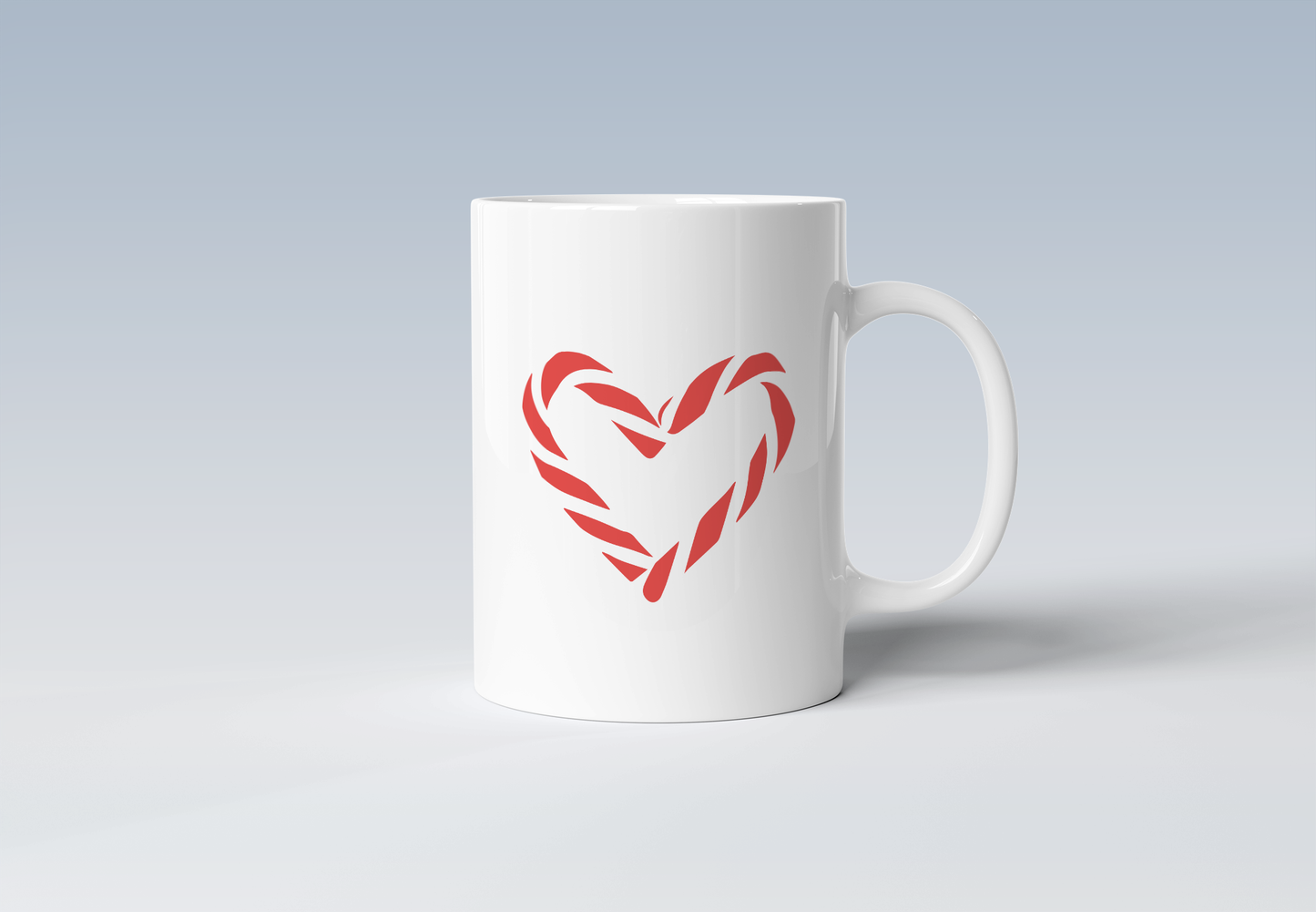 Candy Cane Heart Holiday Coffee Mug