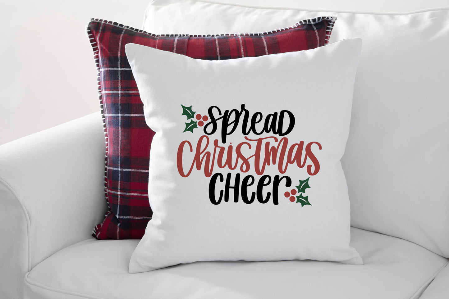 Spread Christmas Cheer Holiday Pillow Cover 18" x 18"