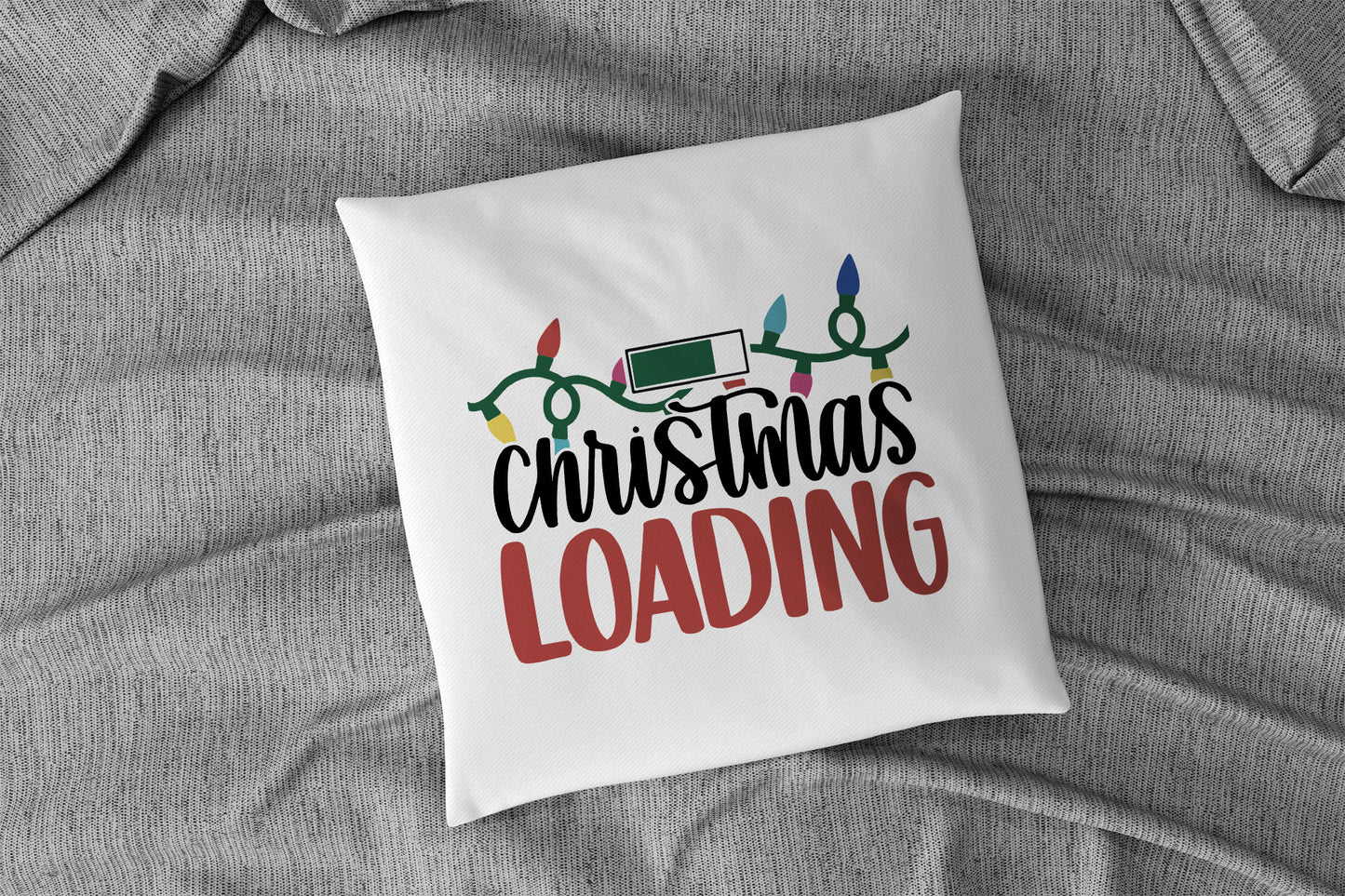 Christmas Loading Funny Holiday Pillow Cover 18" x 18"