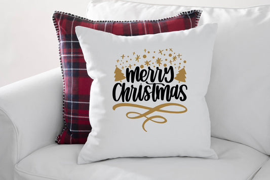 Merry Christmas Holiday Pillow Cover 18" x 18"