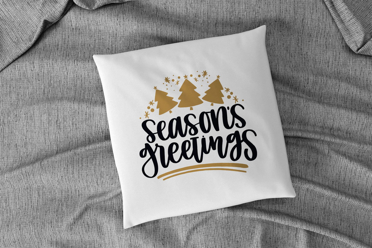 Seasons Greetings Holiday Pillow Cover 18" x 18"