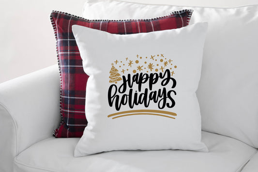Happy Holidays Pillow Cover 18" x 18"