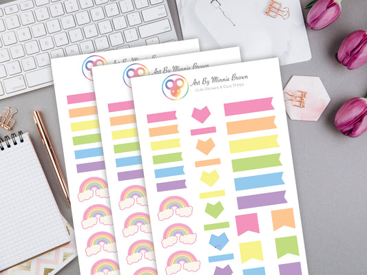 Blank Rainbow Planner Stickers