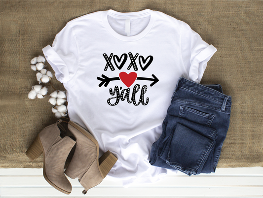 XOXO Y'all Cute Comfy Valentine's Day T-Shirt