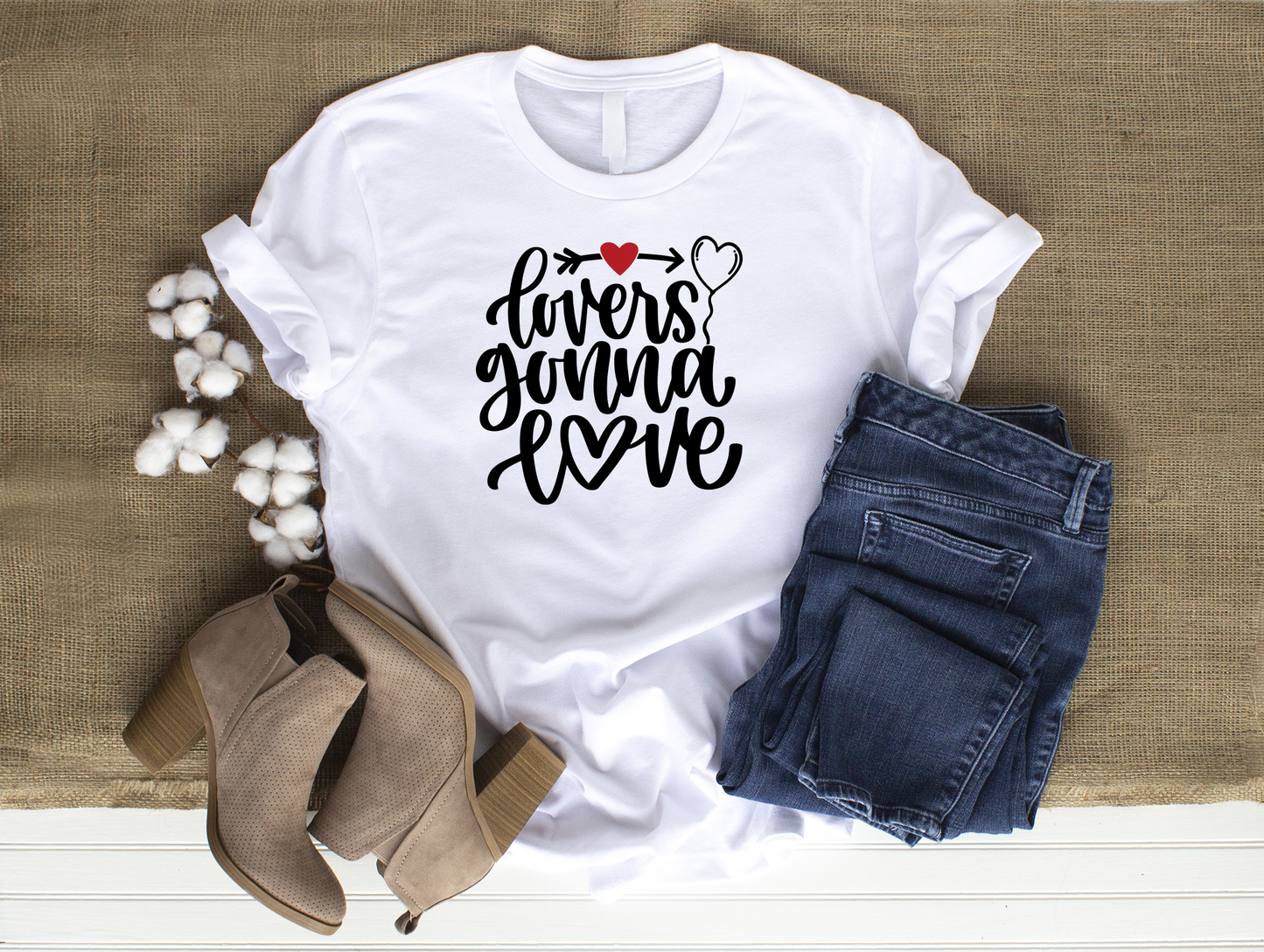 Lovers Gonna Love Cute Comfy Valentine's Day White T-Shirt Size Small