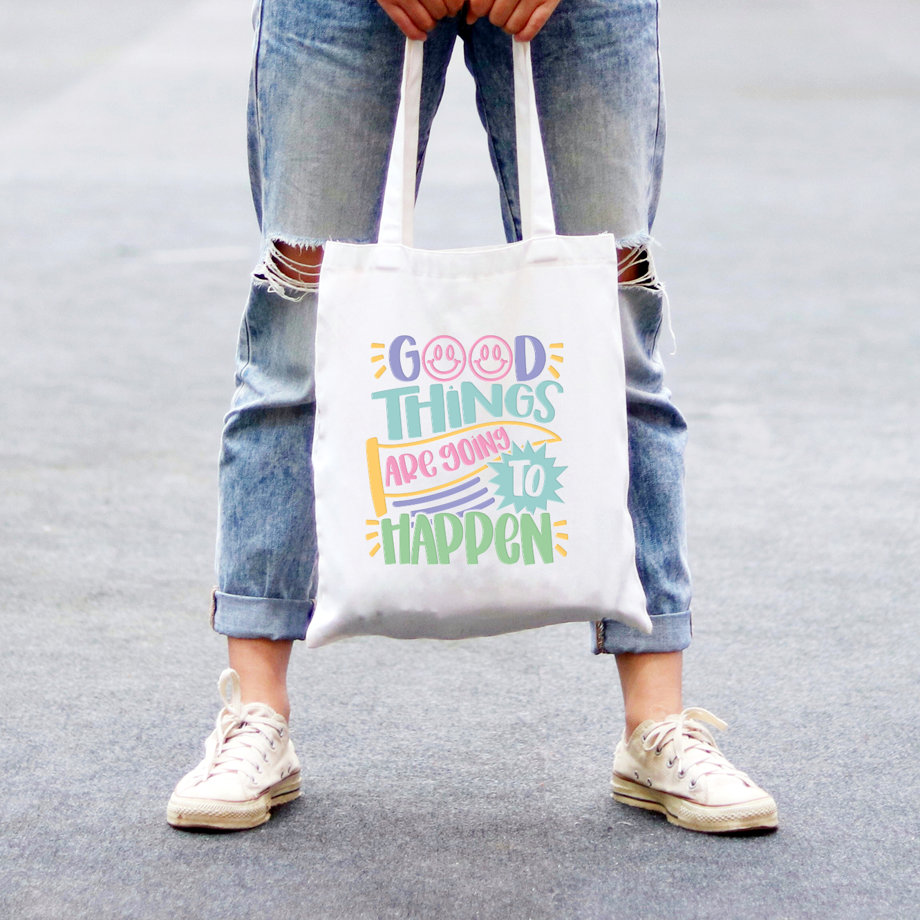 Good Things Are Going To Happen Colorful Tote Bag