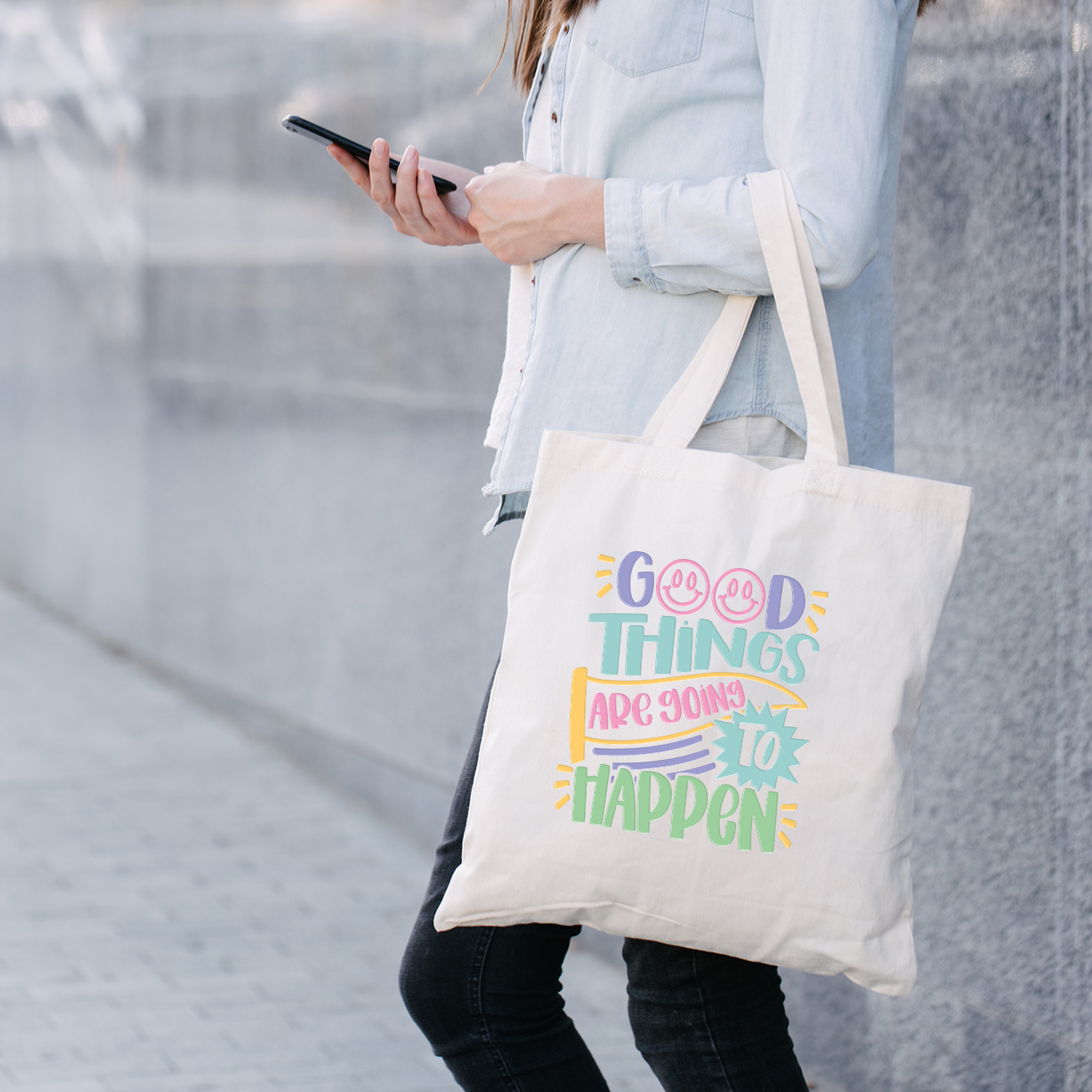 Good Things Are Going To Happen Colorful Tote Bag