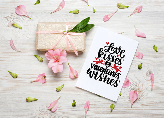 Love Kisses & Valentine Wishes Valentine's Day Card