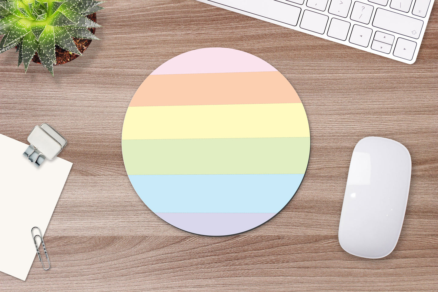 Circle Pastel Rainbow Mousepad