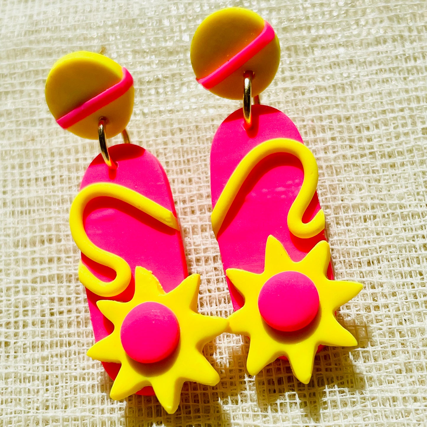 Bright Yellow Flower Earrings